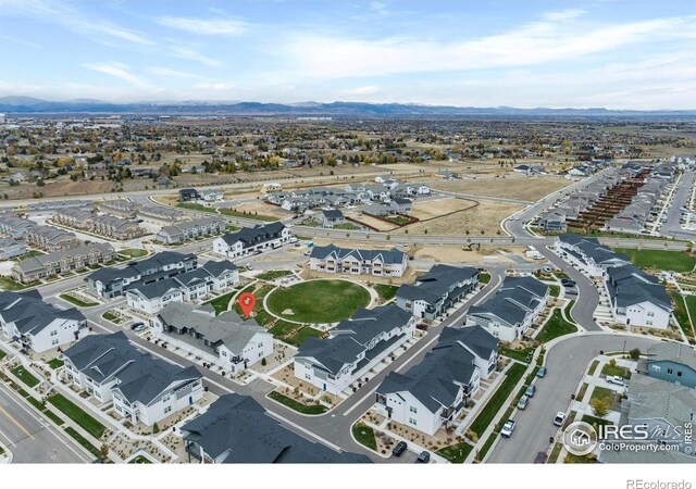 aerial view featuring a mountain view