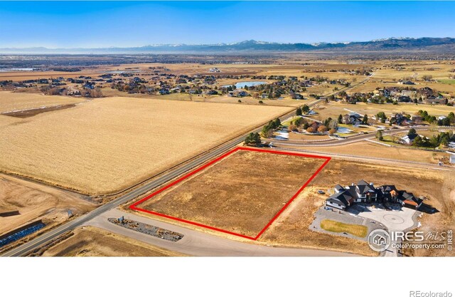 35051 Hillhouse Ln, Windsor, CO 80550 - view of rural area with property parcel outlined and mountains