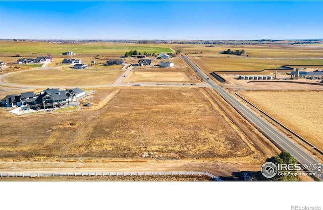 bird's eye view with a rural view