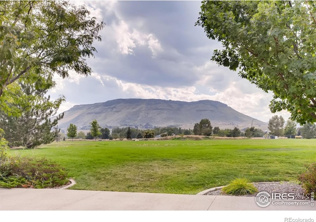 view of mountain feature featuring a rural view