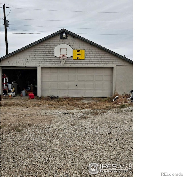 view of garage