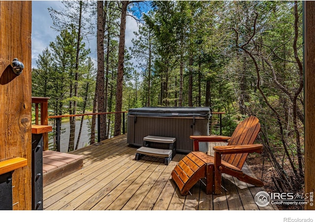 743 Hickory Dr, Lyons, CO 80540 - deck featuring a hot tub