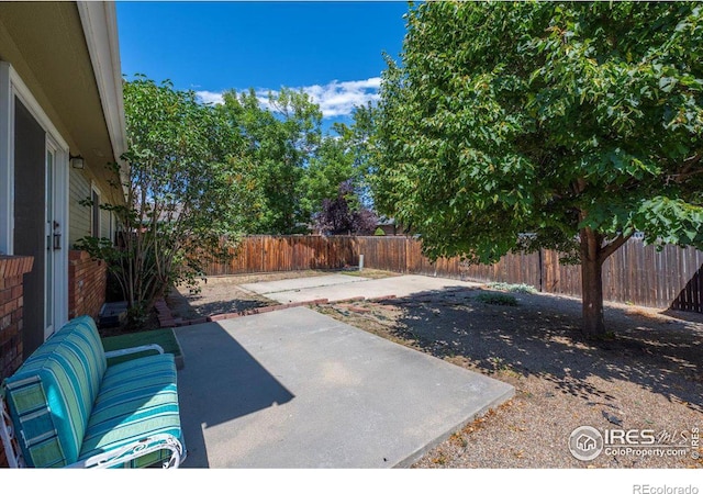 view of patio featuring a fenced backyard