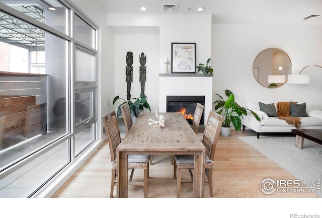 dining area featuring light hardwood / wood-style flooring