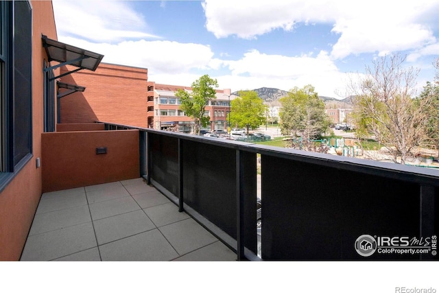 balcony with a mountain view