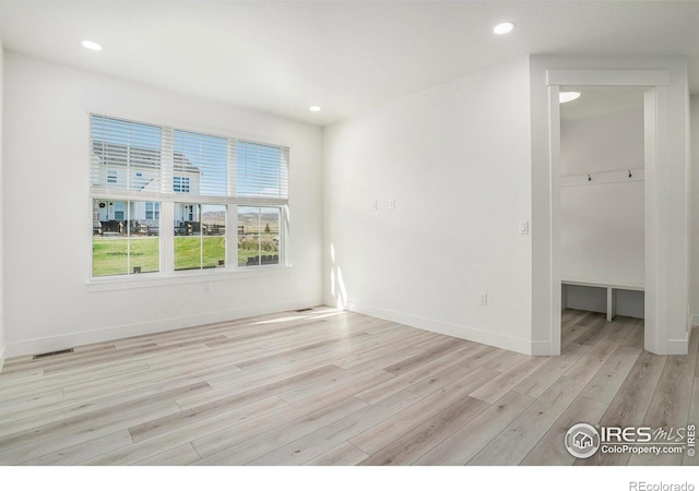 empty room featuring light hardwood / wood-style flooring