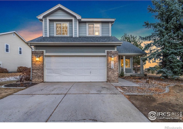 front facade featuring a garage