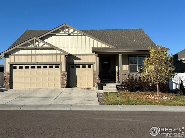 view of front of house with a garage