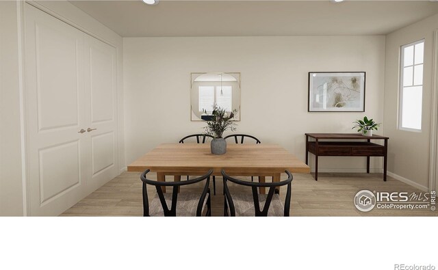 dining room featuring light wood-type flooring