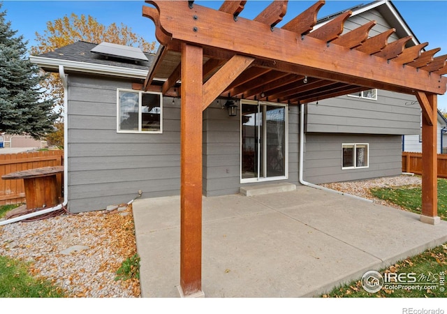 view of patio with a pergola