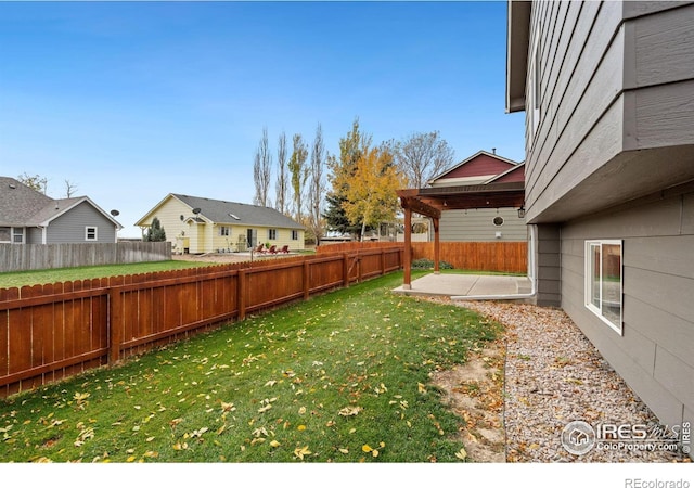 view of yard featuring a patio