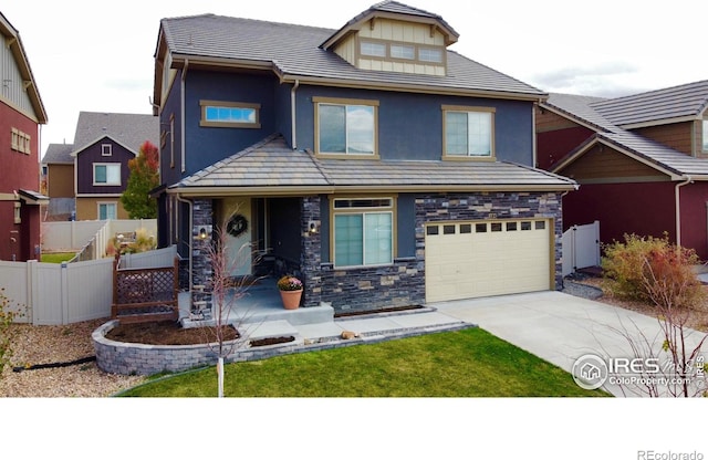 view of front of home with a garage