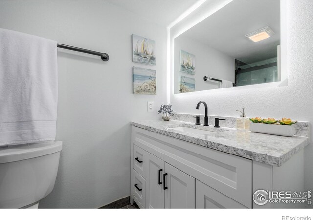 bathroom with toilet and vanity