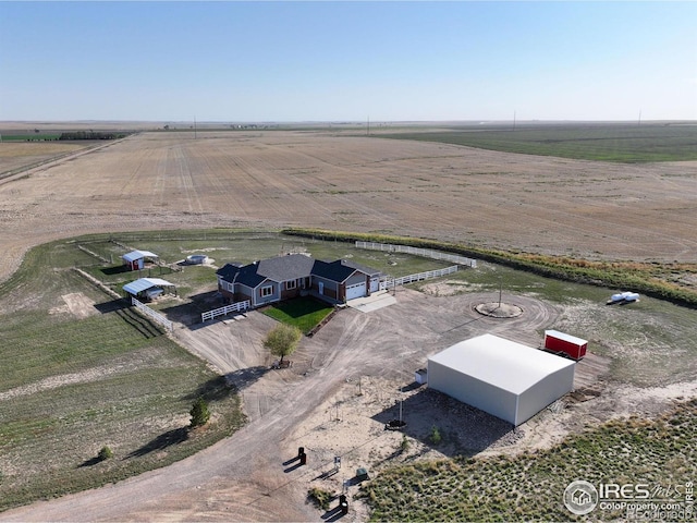 bird's eye view with a rural view