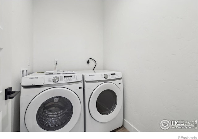 laundry area featuring washer and dryer