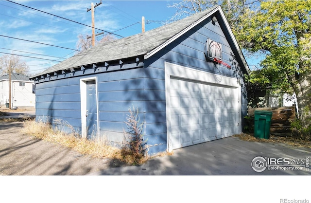 view of garage