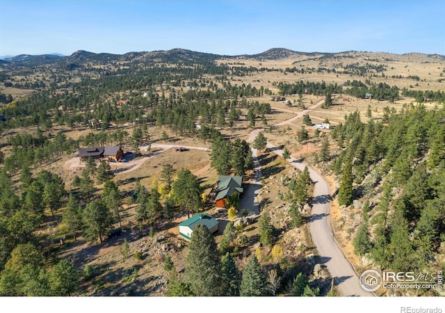 aerial view featuring a mountain view