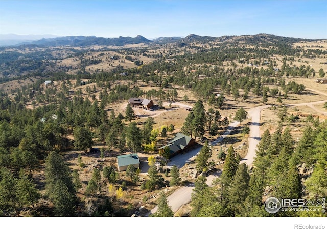 aerial view featuring a mountain view