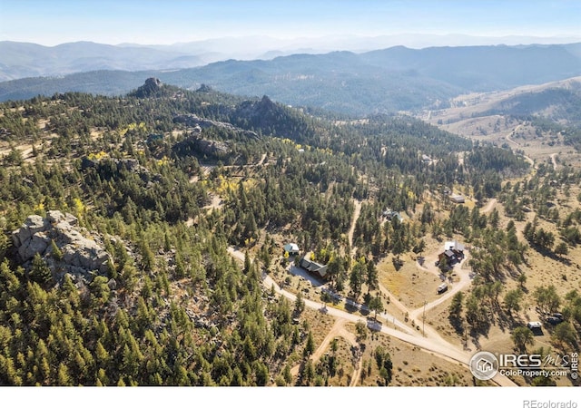 birds eye view of property featuring a mountain view