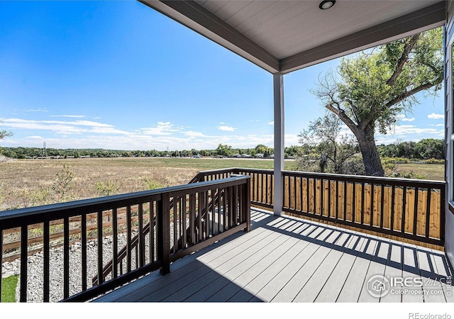 deck with a rural view