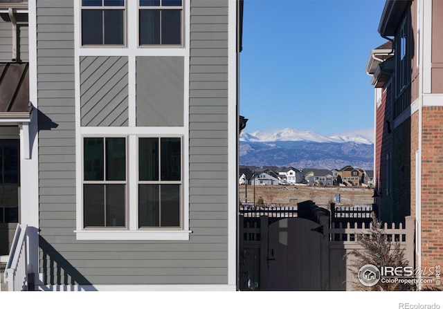 exterior space with a mountain view