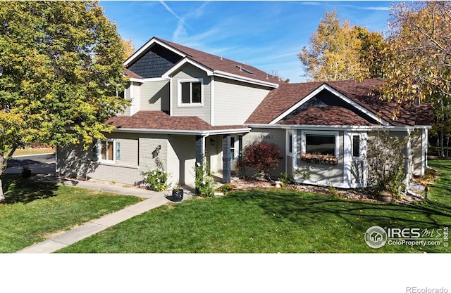 view of front of house featuring a front yard