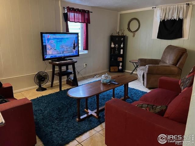 view of tiled living room