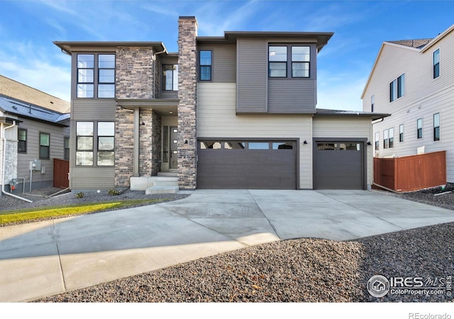 view of front facade with a garage