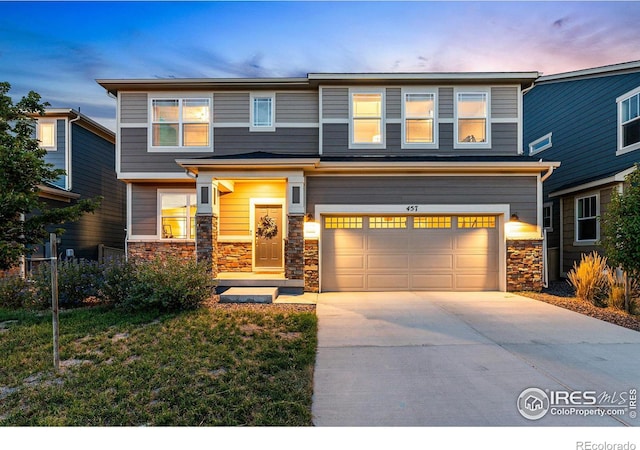 view of front of house featuring a garage