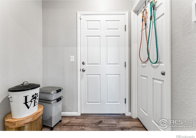 interior space featuring dark wood-type flooring