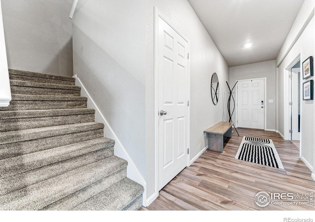 entryway featuring hardwood / wood-style floors