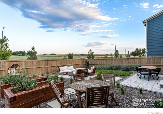 view of patio with an outdoor hangout area