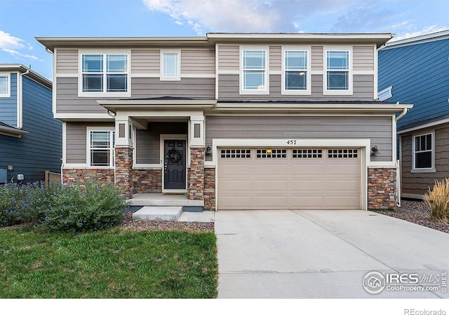 view of front of house with a garage