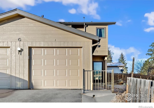 view of garage