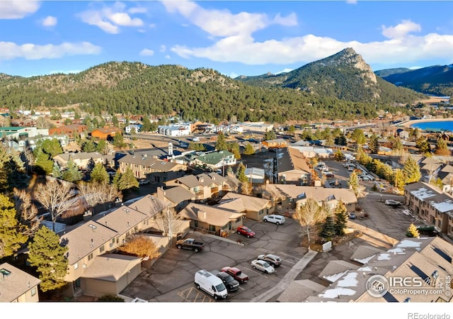 bird's eye view featuring a mountain view