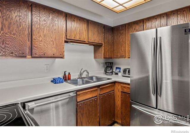 kitchen with stainless steel appliances and sink