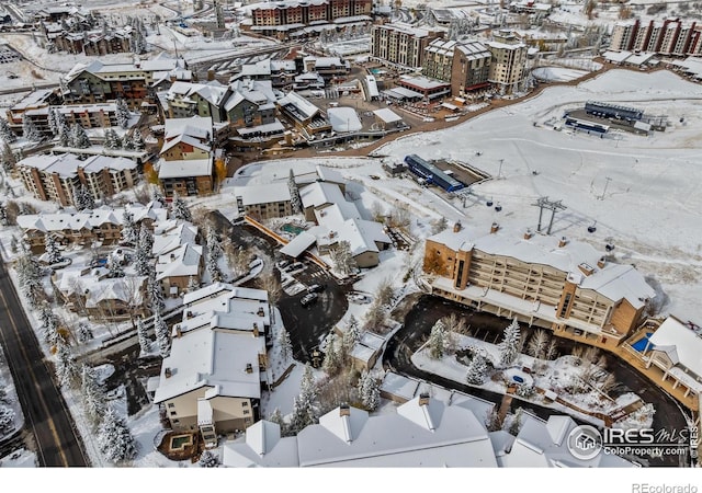 view of snowy aerial view