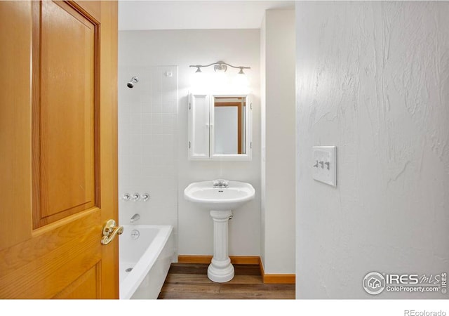 bathroom featuring hardwood / wood-style floors