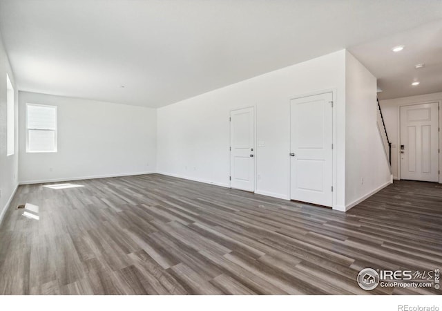 interior space featuring dark wood-type flooring