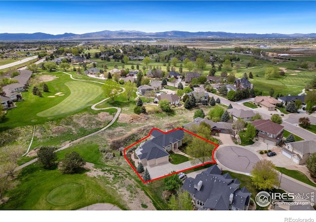 aerial view featuring a mountain view