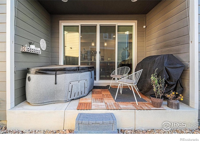 view of patio with area for grilling