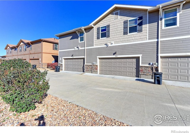 view of property featuring a garage