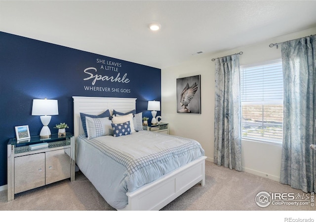 view of carpeted bedroom