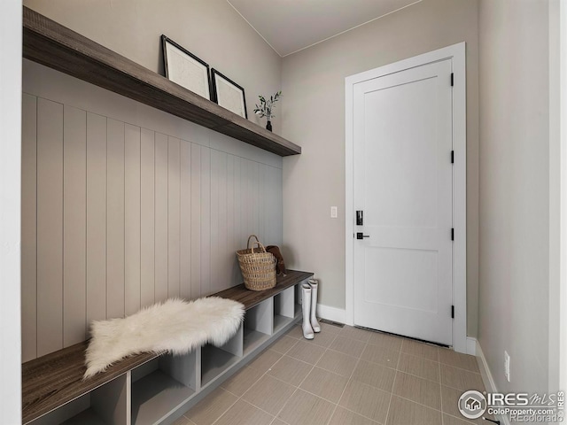 mudroom with baseboards