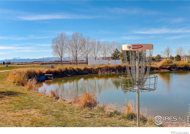 property view of water featuring a mountain view