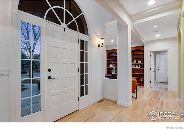378 High Pointe Dr, Fort Collins, CO 80525 - entrance foyer with wood finished floors, baseboards, and recessed lighting