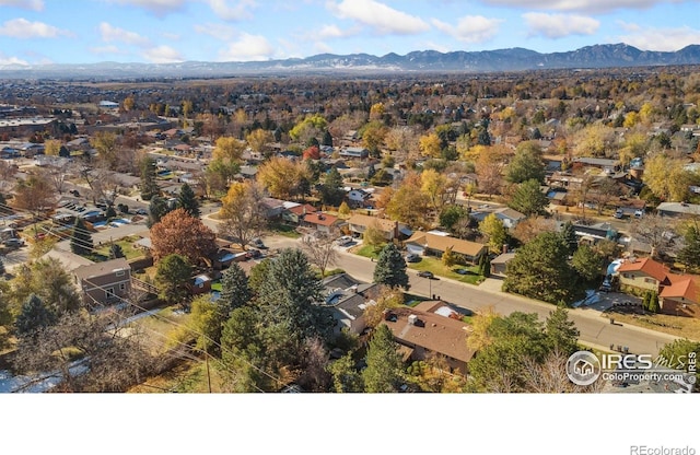 drone / aerial view with a mountain view