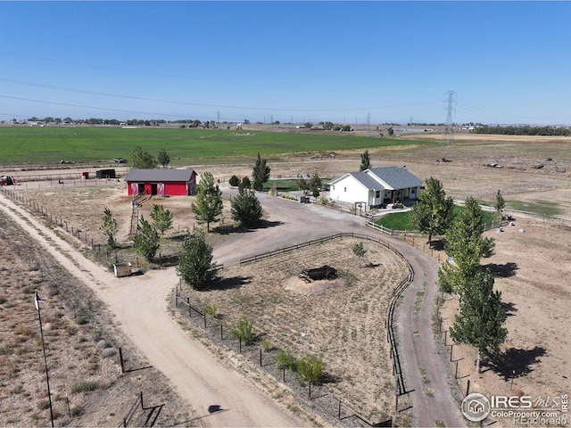 bird's eye view featuring a rural view