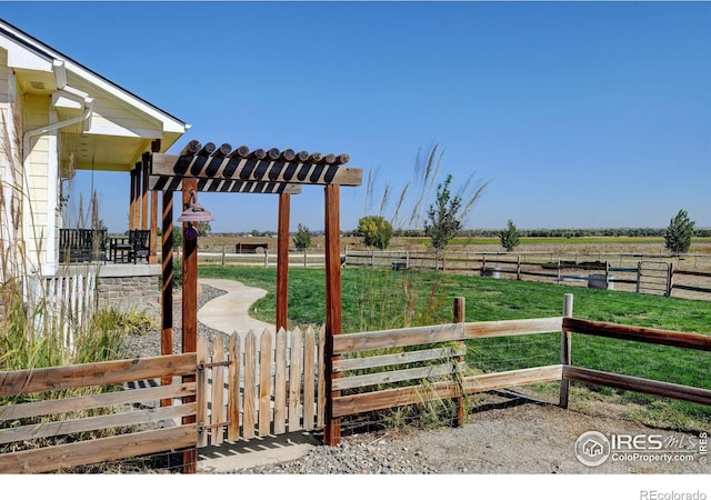 deck featuring a rural view