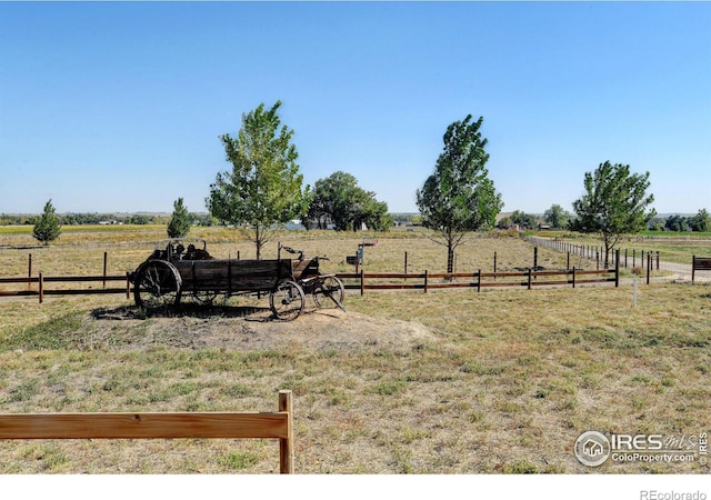 view of yard featuring a rural view